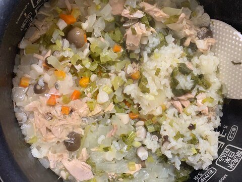 離乳食後期⭐️小松菜とツナの簡単炊き込みご飯